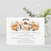 Invitation Thé nuptial floral d'automne de charme (Debout devant)