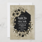 Invitation Thé nuptial floral de tournesol rustique (Devant)