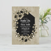 Invitation Thé nuptial floral de tournesol rustique (Debout devant)