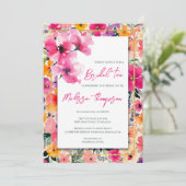 Invitation Thé nuptial floral, Fête des mariées (Debout devant)