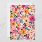 Invitation Thé nuptial floral, Fête des mariées (Dos)