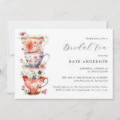 Invitation Thé nuptial floral romantique (Devant)