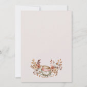 Invitation Thé nuptial floral rustique (Dos)