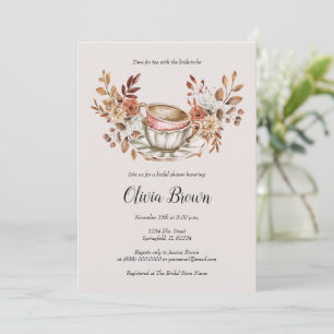 Invitation Thé nuptial floral rustique