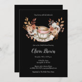 Invitation Thé nuptial floral rustique (Devant / Derrière)