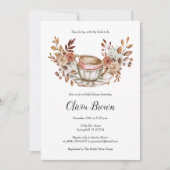 Invitation Thé nuptial floral rustique (Devant)