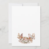 Invitation Thé nuptial floral rustique (Dos)