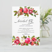 Invitation Thé nuptial Holly Floral Fête des mariées (Debout devant)