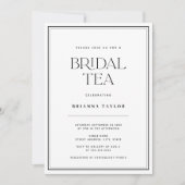 Invitation Thé nuptial noir et blanc moderne (Devant)
