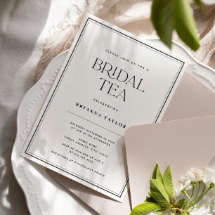 Invitation Thé nuptial noir et blanc moderne