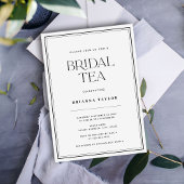 Invitation Thé nuptial noir et blanc moderne