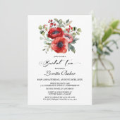 Invitation Thé nuptial Red Poppy (Debout devant)