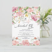 Invitation Thé nuptial rose pâle (Debout devant)