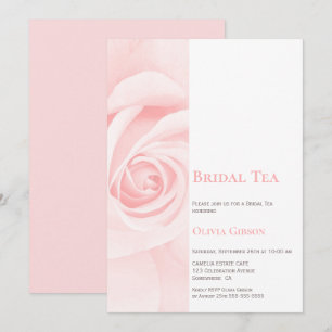 Invitation Thé nuptial rose rose pâle moderne