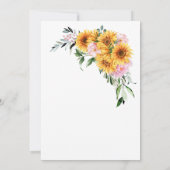 Invitation Thé nuptial rose tournesol (Dos)