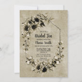 Invitation Thé nuptial rustique tournesol (Devant)