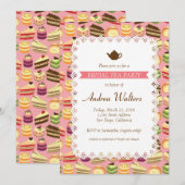 Invitation Thé nuptiale d'illustration colorée mignonne de (Devant / Derrière)