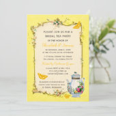 Invitation Thé nuptiale français vintage jaune (Debout devant)