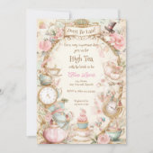 Invitation Thé nuptiale invitation, Alice nuptiale thé (Devant)