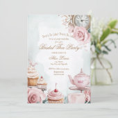 Invitation Thé nuptiale invitation, Alice nuptiale thé (Debout devant)