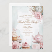 Invitation Thé nuptiale invitation, Alice nuptiale thé (Devant / Derrière)