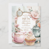 Invitation Thé nuptiale invitation, Alice nuptiale thé (Devant)