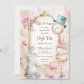 Invitation Thé nuptiale invitation, Alice nuptiale thé (Devant)