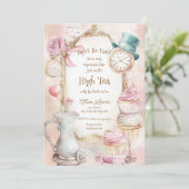 Invitation Thé nuptiale invitation, Alice nuptiale thé (Debout devant)