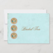 Invitation Thé nuptiale minable vintage de turquoise (Dos)