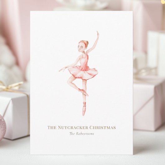 Invitation The Nutcracker Christmas Ballerina Watercolor
