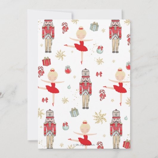 Invitation The Nutcracker Winter Onederland 1st Birthday Red (Dos)