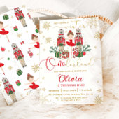 Invitation The Nutcracker Winter Onederland 1st Birthday Red