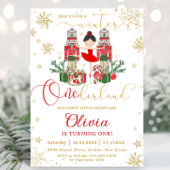 Invitation The Nutcracker Winter Onederland 1st Birthday Red