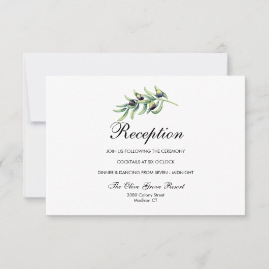 Invitation The Olive Grove | Réception de mariage rustique (Devant)