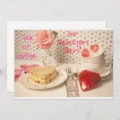 Invitation thé ou café pour la Saint-Valentin (Devant / Derrière)