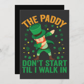 Invitation The Paddy Don't Start Till I Walk in St Patrick (Devant / Derrière)