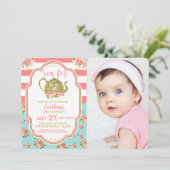 Invitation Thé Parties scintillant Or pour deux photos d'anni (Debout devant)