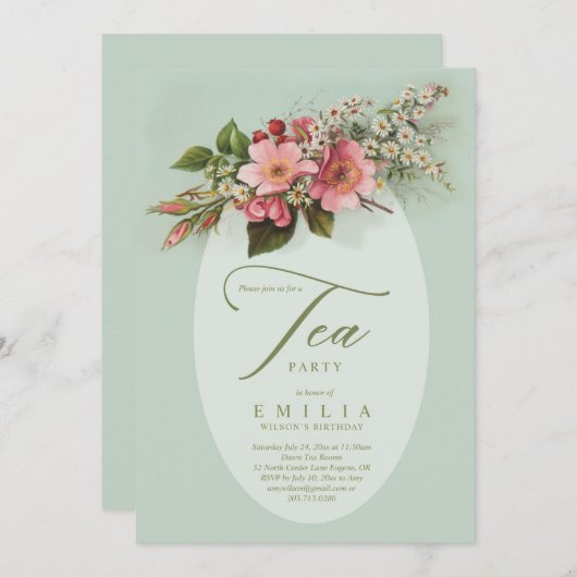 Invitation Thé Party (Devant / Derrière)