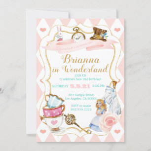 Invitation Thé Party au Pays des Merveilles