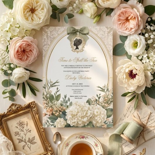 Invitation Thé Party Baby Shower | Il est temps de dévoiler l