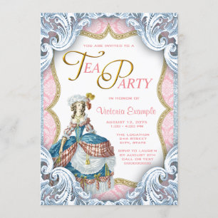 Invitation Thé party d'anniversaire de Marie Antoinette