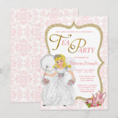Invitation Thé Party de la Jolie Princesse (Devant / Derrière)