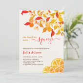 Invitation Thé Party de Mariage Citron Automne (Debout devant)
