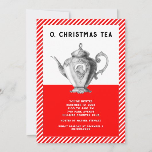 Invitation Thé Party de Noël (Devant)