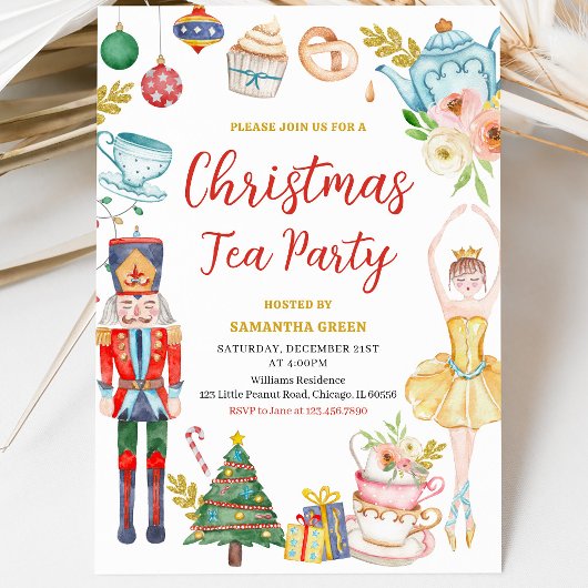 Invitation Thé Party de Noël
