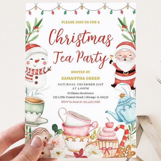Invitation Thé Party de Noël