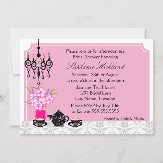 Invitation Thé Party Élégant (Devant)