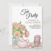 Invitation Thé Party Fête de Mariage Bridal Tea Shower (Devant)