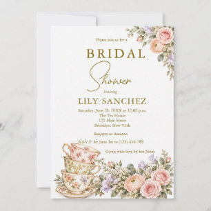 Invitation Thé Party Floral Tasse à thé Floral Shower de Mari