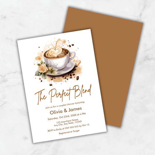 Invitation The Perfect Blend Coffee Wedding Couples Shower